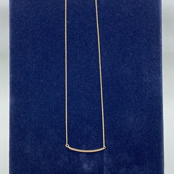💛 14k Yellow Gold Plated Bar Necklace - Picture 1 of 5